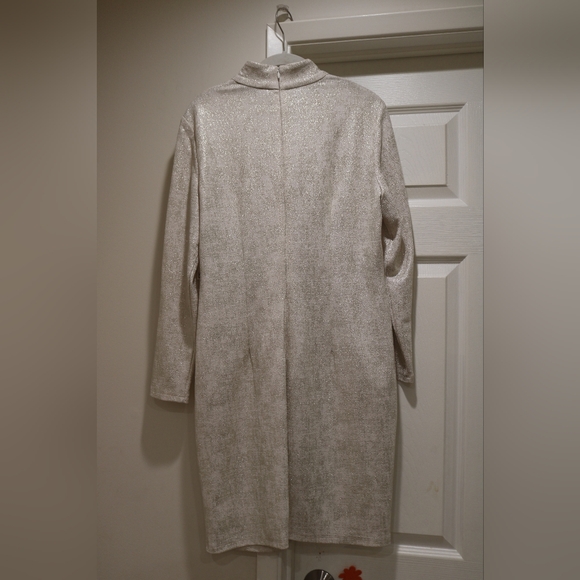 Womens Metallic Mini Sheath Dress - Picture 6 of 9